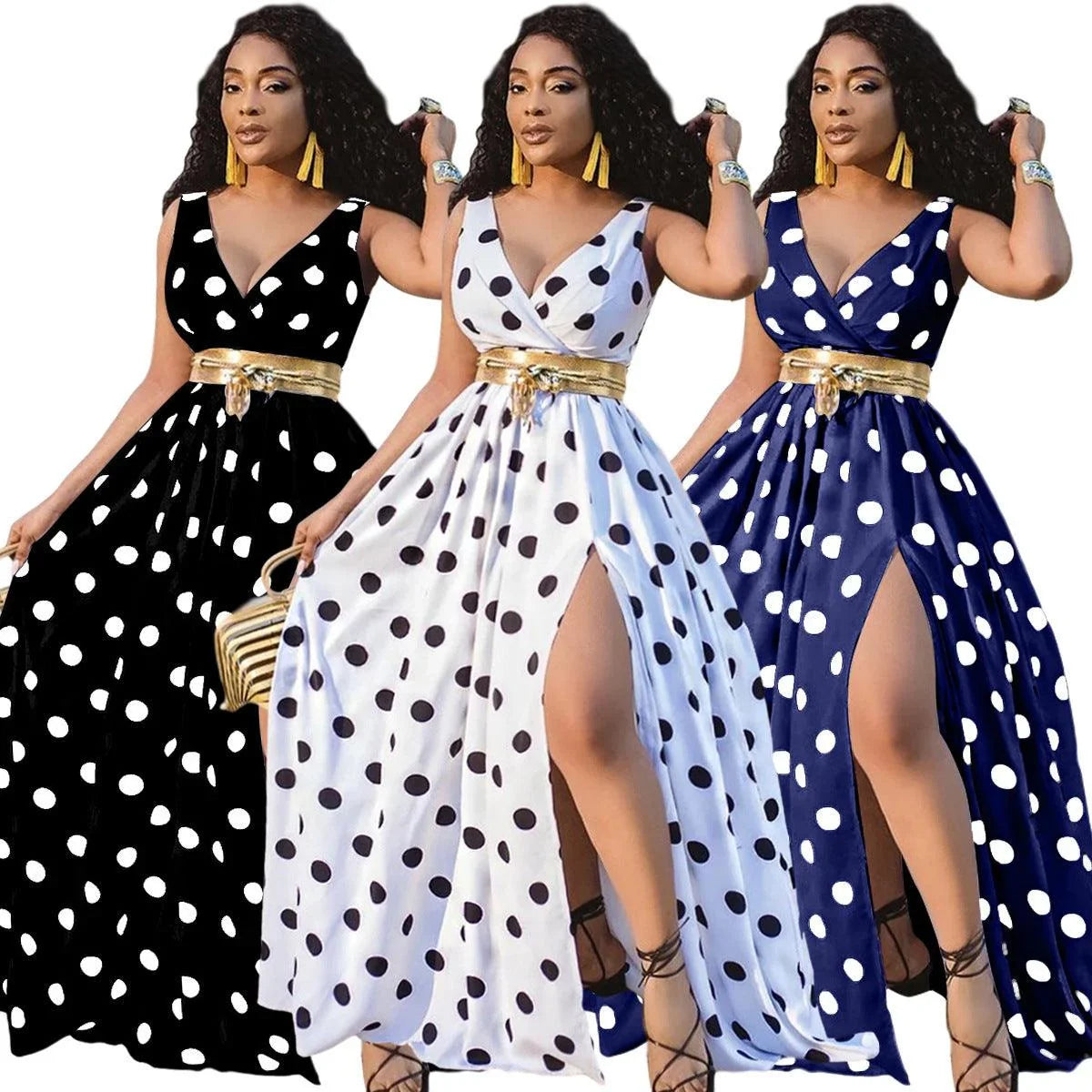 Kamala Sexy Party Ladies Belt Plus Size Forked Club Dress - Vestir en Moda