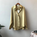 Karen Spring Elegant Satin Shirt Women Long-Sleeved Blouse - Vestir en Moda