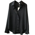 Karen Spring Elegant Satin Shirt Women Long-Sleeved Blouse - Vestir en Moda