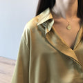 Karen Spring Elegant Satin Shirt Women Long-Sleeved Blouse - Vestir en Moda
