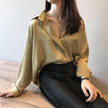 Karen Spring Elegant Satin Shirt Women Long-Sleeved Blouse - Vestir en Moda
