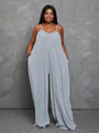 Karla Plus Size Sling Loose Bell Solid Color Jumpsuit - Vestir en Moda