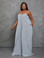 Karla Plus Size Sling Loose Bell Solid Color Jumpsuit - Vestir en Moda