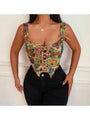 Kehlani Summer Retro Style Floral Bandage Tops - Vestir en Moda