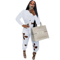 Kensley Sexy Hollow Out Hole Casual Club Outfits Stunning Two Piece Set - Vestir en Moda