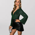Kinley Faux Leather Wrap Ruched High Waisted Sexy Mini Skirt - Vestir en Moda