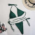 Kinley Sexy Halter String Micro Bikini Thong Ring Buckle Swimwear - Vestir en Moda