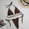 Kinley Sexy Halter String Micro Bikini Thong Ring Buckle Swimwear - Vestir en Moda