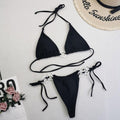Kinley Sexy Halter String Micro Bikini Thong Ring Buckle Swimwear - Vestir en Moda