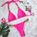 Kinsley Halter Crystal Diamond Rhinestone Brazilian Bathing Swimwear - Vestir en Moda