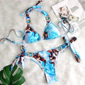 Kinsley Halter Crystal Diamond Rhinestone Brazilian Bathing Swimwear - Vestir en Moda
