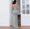 Kisaura Small Wedding V-neck Small Tail Sequined Banquet Dress - Vestir en Moda