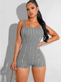 Kubra Fashion Houndstooth Patchwork Rompers - Vestir en Moda