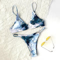 Kyla Backless V Neck Print 2 Piece Bikini - Vestir en Moda