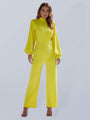 Larisa Women Solid Color T Back Long Sleeve Jumpsuits - Vestir en Moda