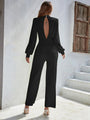 Larisa Women Solid Color T Back Long Sleeve Jumpsuits - Vestir en Moda
