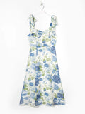 laura Summer Women Clothing Waist Strap Type Drawstring Printed Dresses - Vestir en Moda