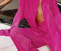 Layla Texture Loose Slimming Pleated Casual Two Piece Sets - Vestir en Moda