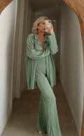 Layla Texture Loose Slimming Pleated Casual Two Piece Sets - Vestir en Moda