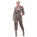 Leona Sexy Leopard Jumpsuits Full Sleeve - Vestir en Moda