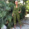 Leona Sexy Leopard Jumpsuits Full Sleeve - Vestir en Moda