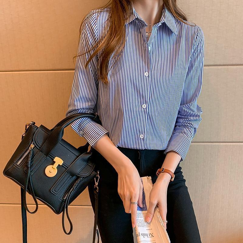 Letticia Office Printing Striped Single-breasted Shirt - Vestir en Moda