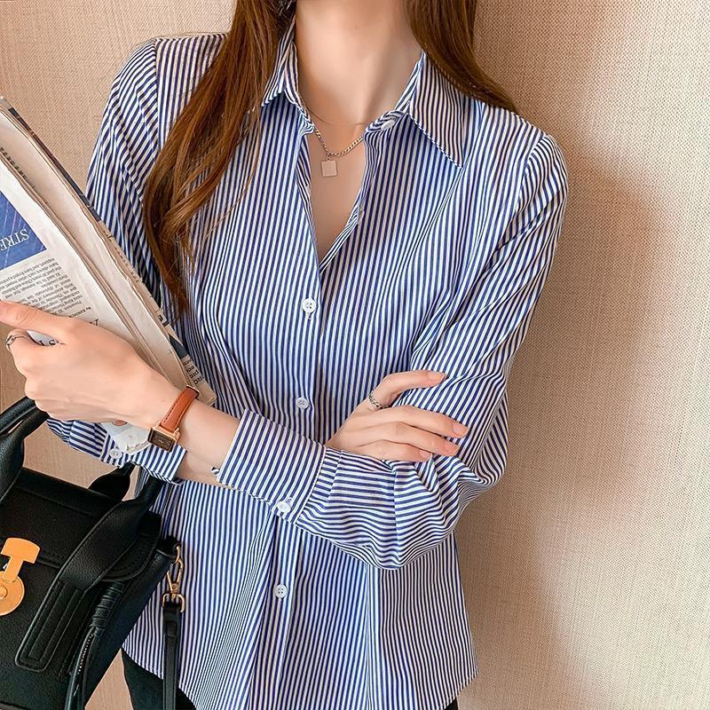 Letticia Office Printing Striped Single-breasted Shirt - Vestir en Moda
