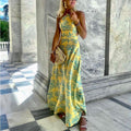 Leydi Women Sexy Halter Slim Backless Print Dresses - Vestir en Moda