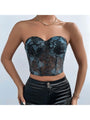 Liah Lace Hollowed Out Strapless Cropped Top - Vestir en Moda