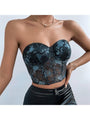 Liah Lace Hollowed Out Strapless Cropped Top - Vestir en Moda