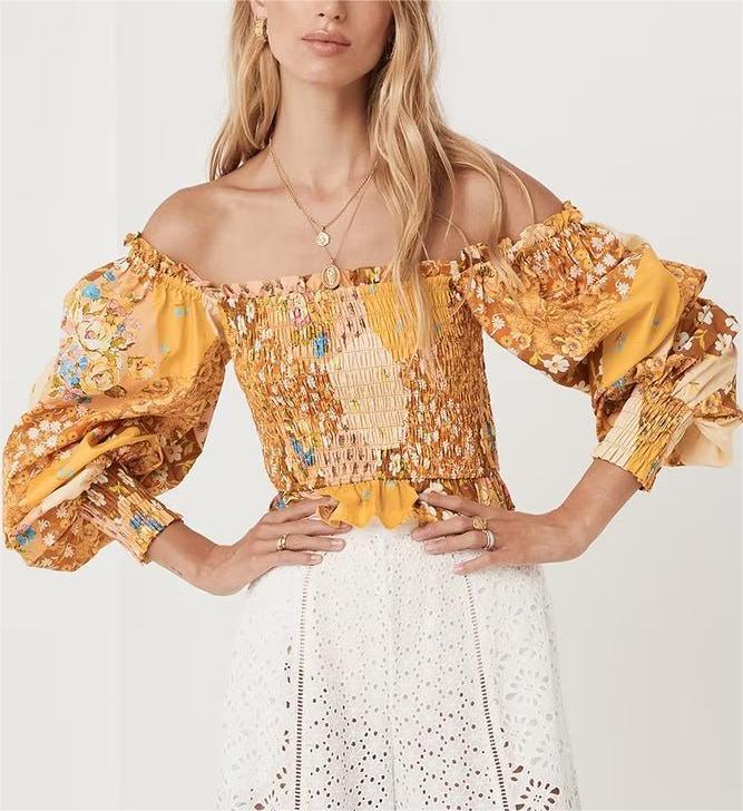 Liah Square Collar Off Shoulder Blouse - Vestir en Moda