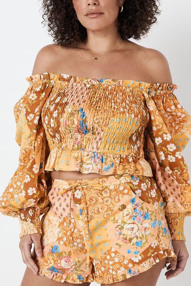 Liah Square Collar Off Shoulder Blouse - Vestir en Moda