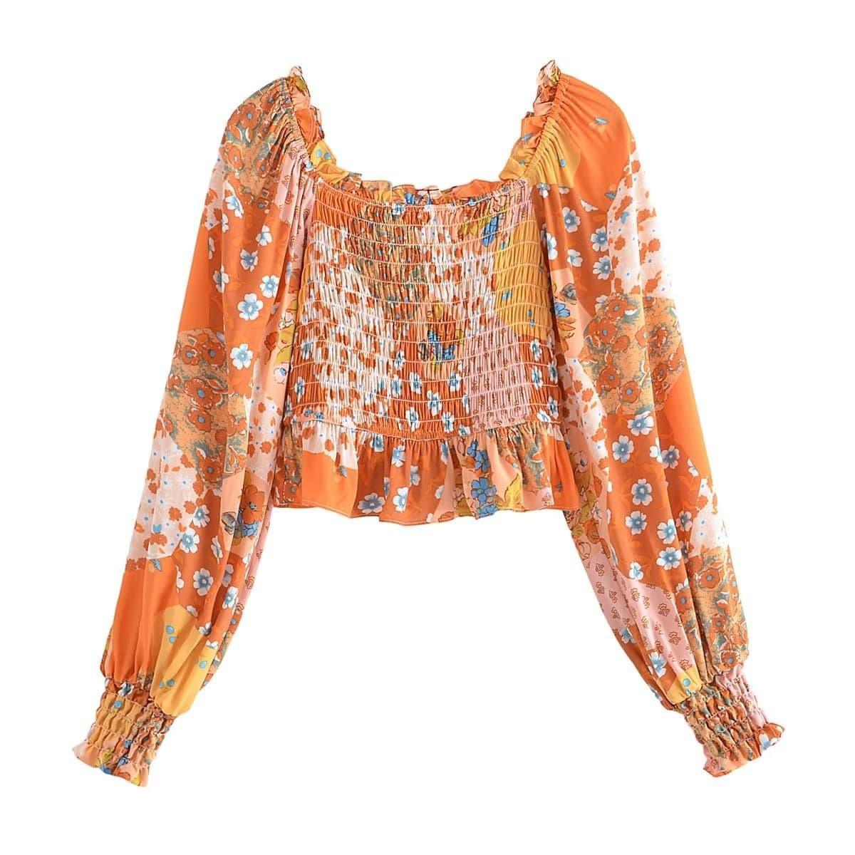 Liah Square Collar Off Shoulder Blouse - Vestir en Moda