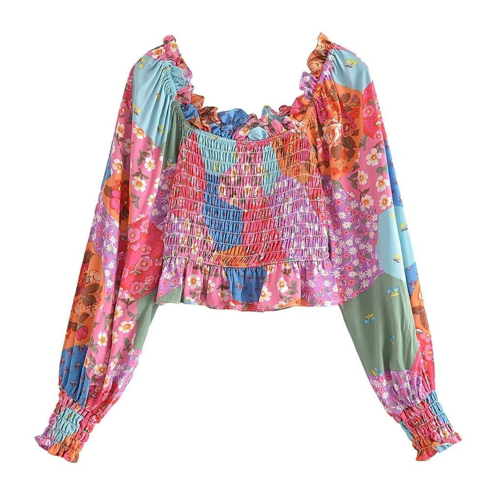 Liah Square Collar Off Shoulder Blouse - Vestir en Moda