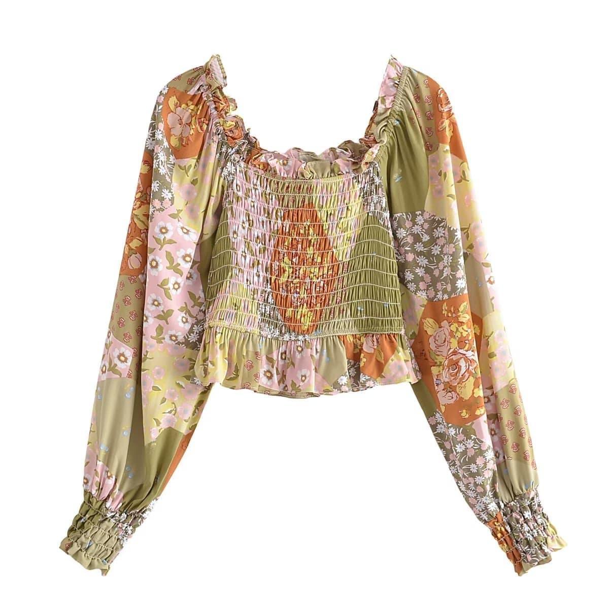 Liah Square Collar Off Shoulder Blouse - Vestir en Moda