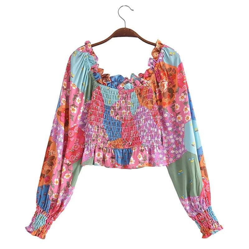 Liah Square Collar Off Shoulder Blouse - Vestir en Moda