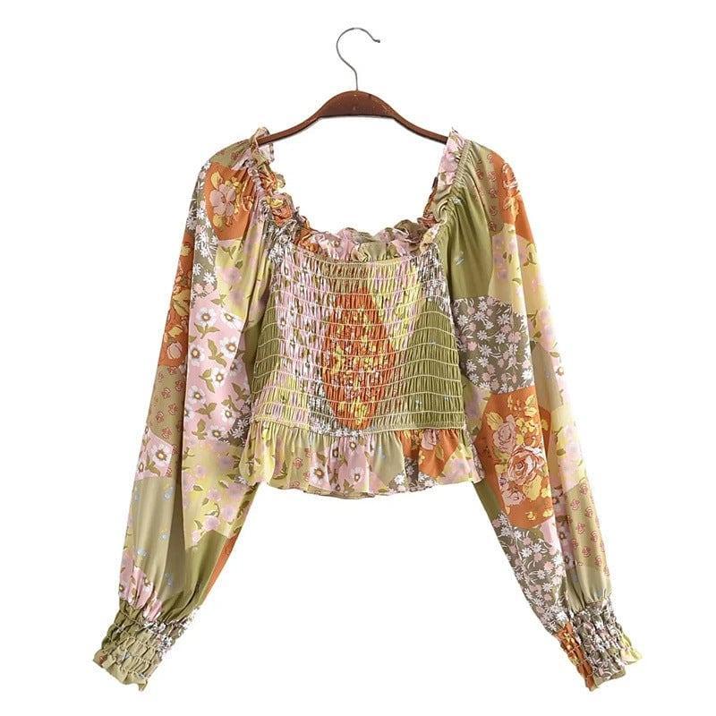 Liah Square Collar Off Shoulder Blouse - Vestir en Moda