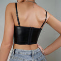Liana Sexy Leather Camisole Temptation Slim Wild Wrapped Top - Vestir en Moda