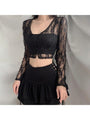 Lilith Sexy Transparent Lace Puff Sleeve Blouse - Vestir en Moda