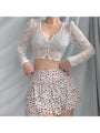 Lilith Sexy Transparent Lace Puff Sleeve Blouse - Vestir en Moda