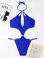 Lillian Halter Solid One Piece New Hollow Out Diamond Push Up Bikini - Vestir en Moda