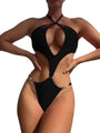 Lillian Halter Solid One Piece New Hollow Out Diamond Push Up Bikini - Vestir en Moda