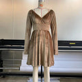 Lily Autumn Winter Women Clothes Selling V Neck Velvet Sexy Holiday Dress - Vestir en Moda