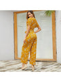 Lily Fashion Casual Deep V Floral Jumpsuit - Vestir en Moda