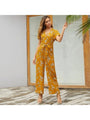 Lily Fashion Casual Deep V Floral Jumpsuit - Vestir en Moda