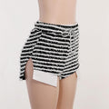 Logan Texture Striped Drawstring High Waist Super Casual Slim Short - Vestir en Moda