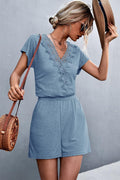 Lolita Lace Trim V-Neck Rompers - Vestir en Moda