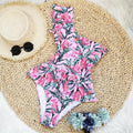 Londyn Fresh Print One-Shoulder Floral Swimsuits - Vestir en Moda