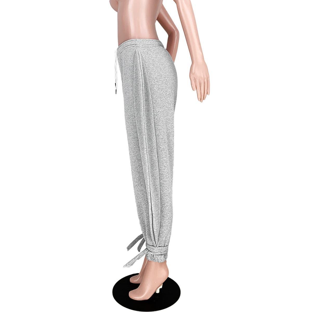 Londyn Sexy Nightclub Solid Color Lace Up Ankle-Tied Wide Leg Pants - Vestir en Moda