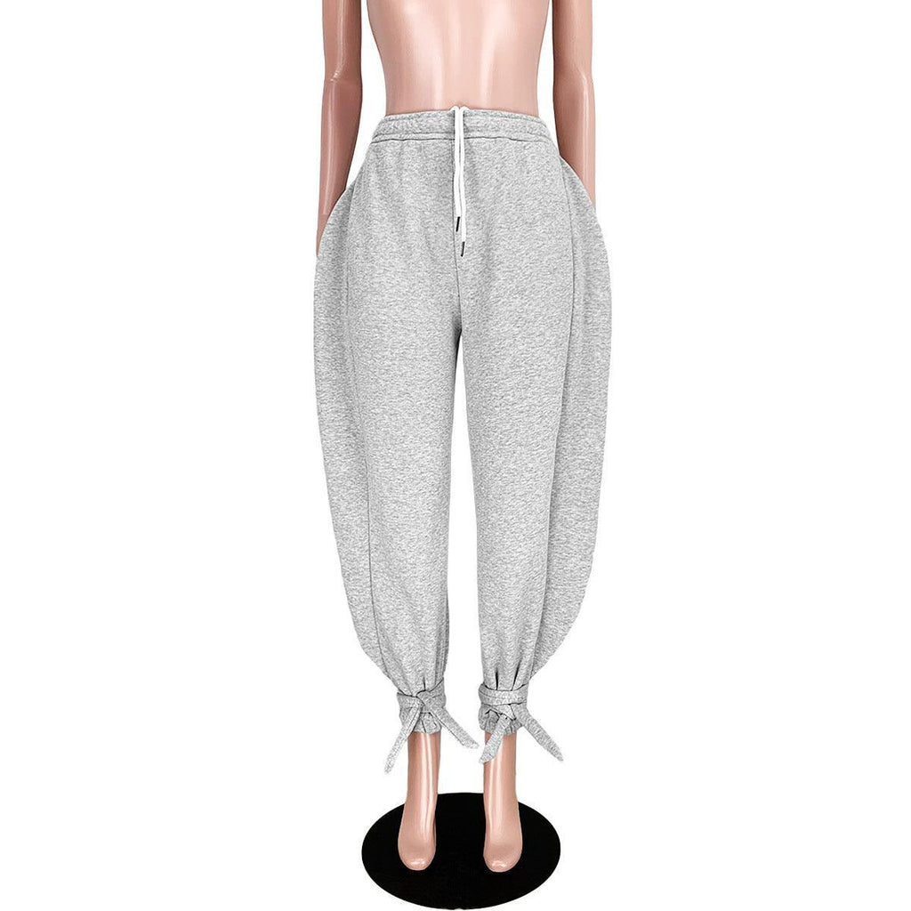 Londyn Sexy Nightclub Solid Color Lace Up Ankle-Tied Wide Leg Pants - Vestir en Moda